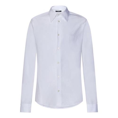 Hvite Skjorter med Knappelukking og Logo Broderi