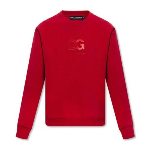Rød Sweatshirt med Logo Relief