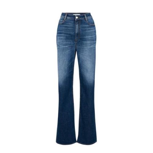 Klassiske Straight Jeans med Skjulte Slips og Beltehemper