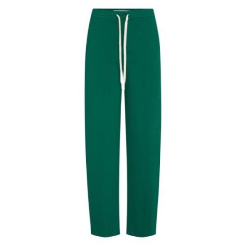Grønn bukse med høy midje og vide ben