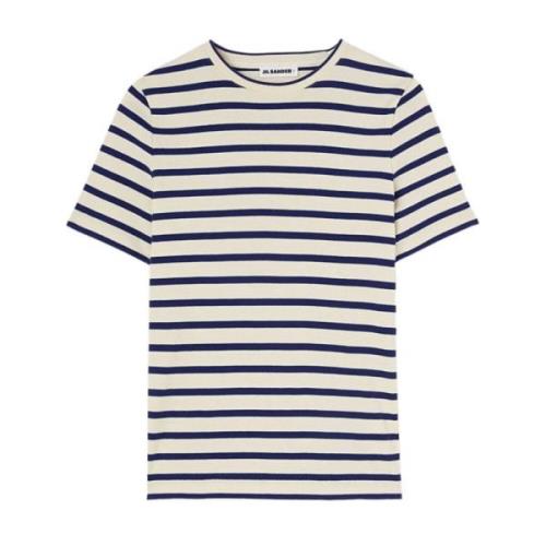 Stripete Kremhvit/Marineblå T-Skjorte