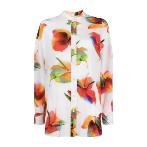 Silkeskjorte med Blomstermønster
