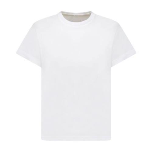 Hvit Bomull Logo Print T-skjorte