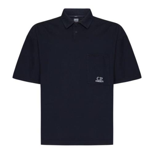 Blå T-skjorter og Polos med Kontrast Logo Broderi