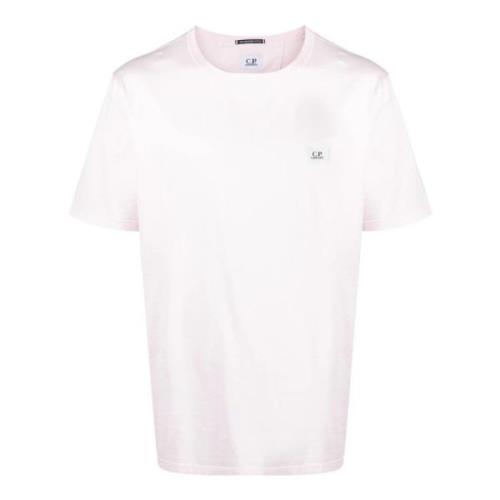Lysrosa Bomull T-skjorte med Logo