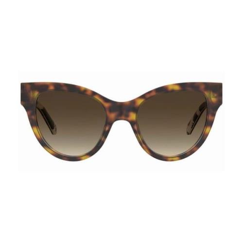 Mønstret Cat-eye Solbriller med Brune Gradientlinser