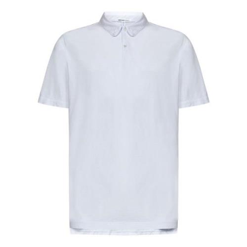 Hvit Suede Jersey Polo Shirt