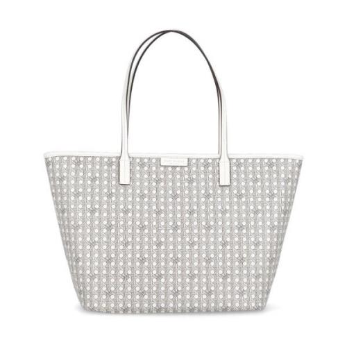Ivory Shopping Bag med Håndtak og Glidelåslomme