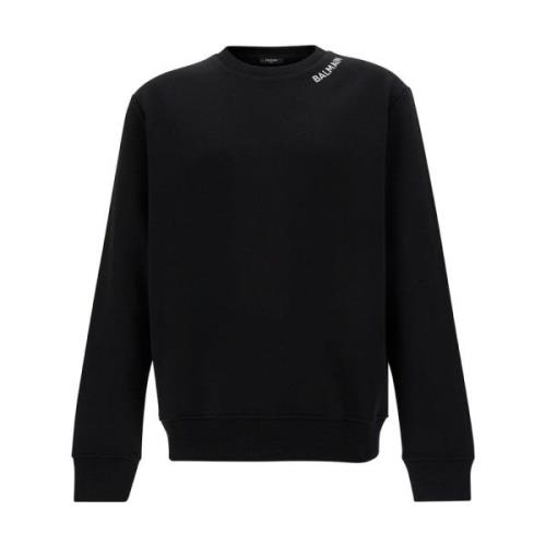 Sort Crewneck Sweatshirt med Logo