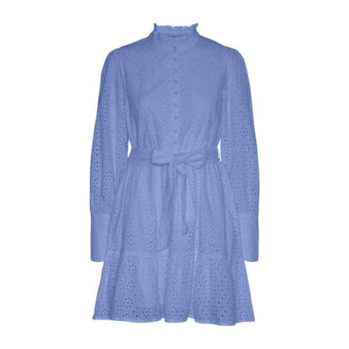 Cornflower Blue Vero Moda Vmkoala Ls High Neck Short Dress