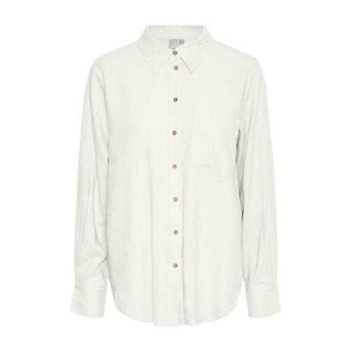 Flaxy Ls Linen Shirt - Star White
