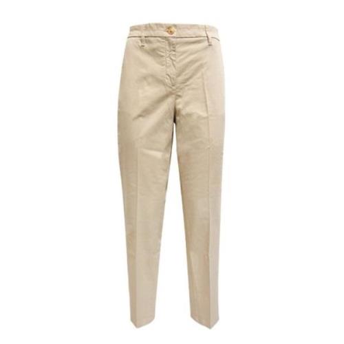 Beige Slim Fit Bomullsbukser