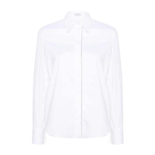 Hvit Bomullsskjorte med Frontlukking