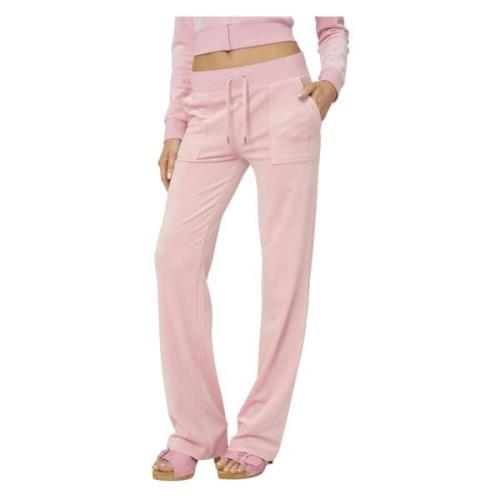 Del Ray Classic Velour Pant Pocket - Candy Pink