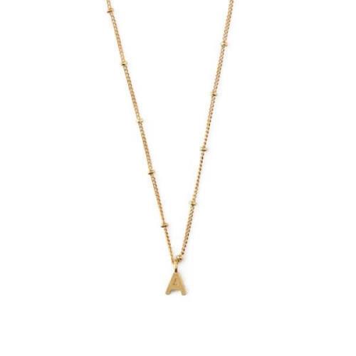 Initial A Satellite Chain Neck - Pale Gold
