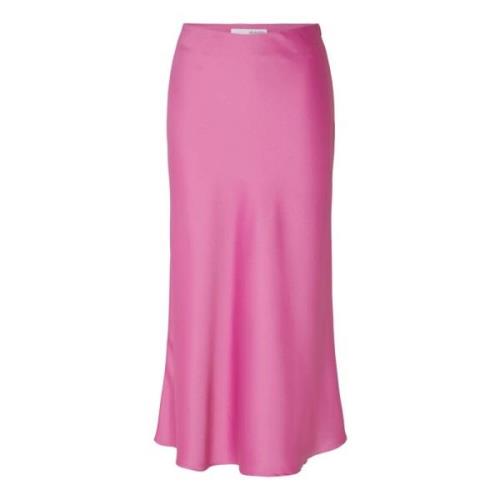 Lena HW Midi Skirt - Phlox Pink