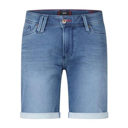 Tapered-Fit Denim Shorts
