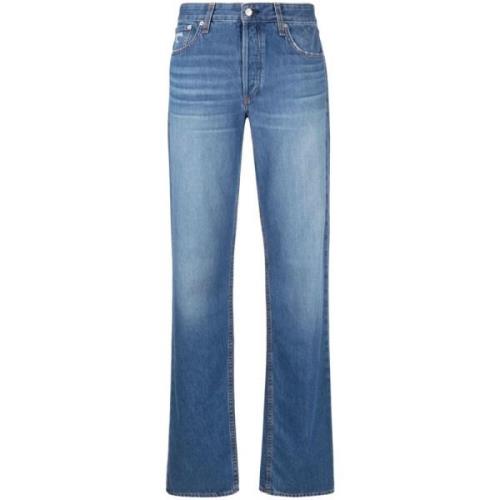 Blå Straight Jeans for Kvinner