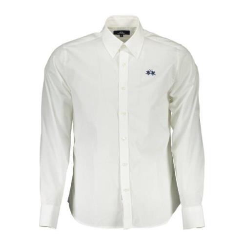 Hvit Bomullsskjorte, Regular Fit, Lange Ermer