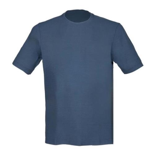 Denim Crepe Bomull T-skjorte med Sidelukninger