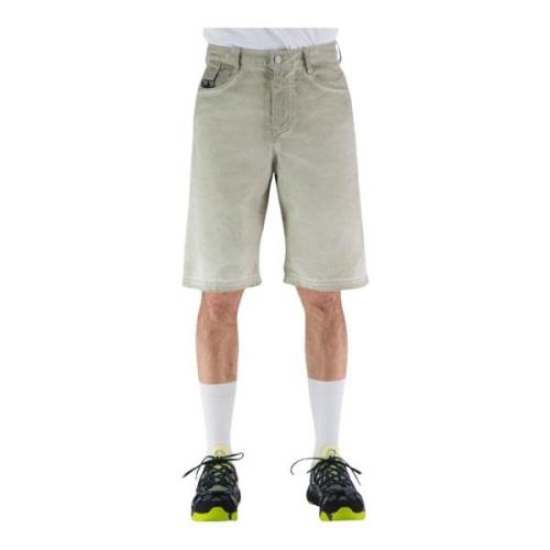 Wide Leg Denim Bermuda Shorts