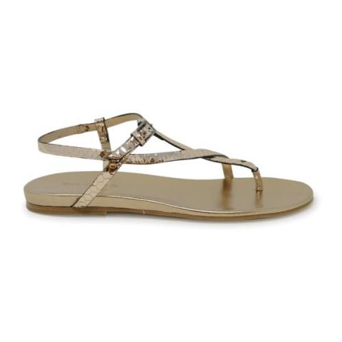 Bronse Lær Flate Sandaler Ss24