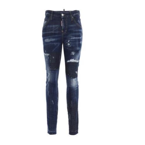 Slim Fit Blå Jeans