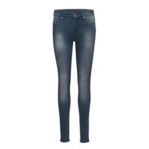 Blå Skinny Fit Jeans med Lommer