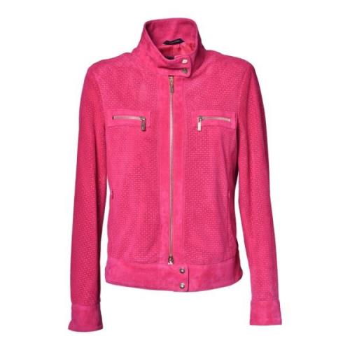 Jacket in fuchsia suede