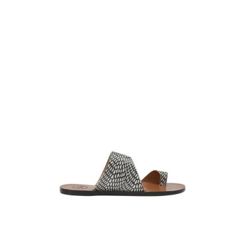 Svart & Hvit Slangeprint Sandaler