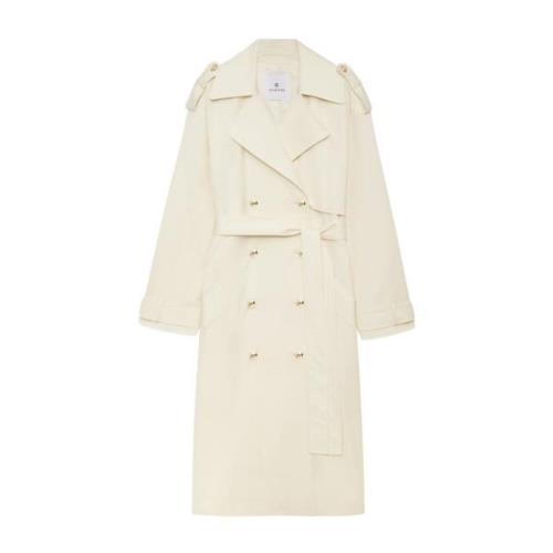 Oversized Trench Coat med Gull Accents