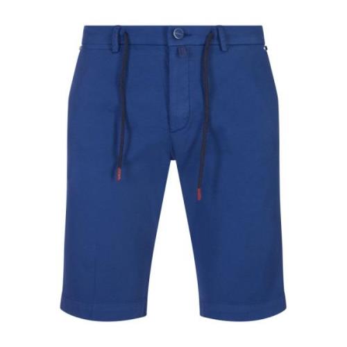 Blå Silke Bomull Bermuda Shorts