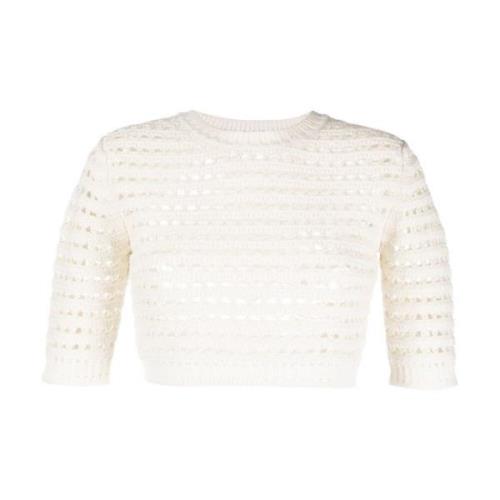 Hvit Casual Pullover Sweatshirt