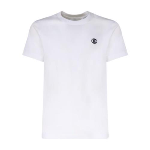 Hvit Jersey Vevet Logo T-skjorte