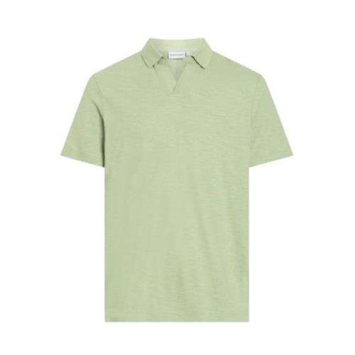 Grønn Bomull Lin Polo Skjorte