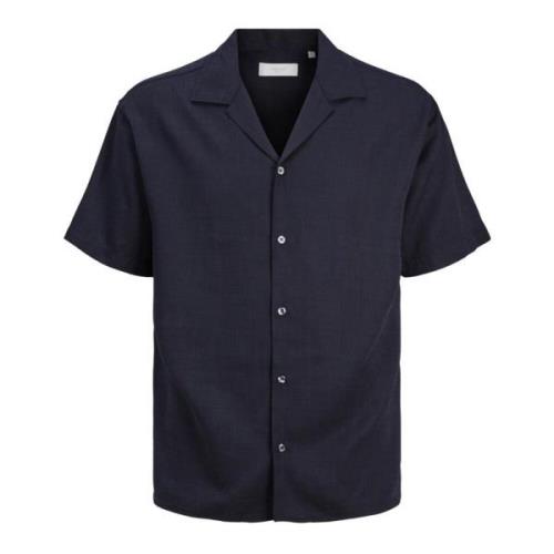 Blå Tencel Resort Skjorte Kort Erme