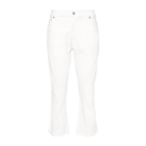 Hvit Denim Jeans med Kontrastsøm