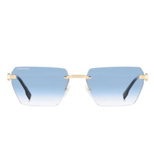 Moderne avslappede solbriller med blå gradientlinser
