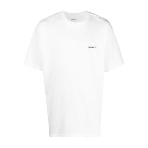Logo-Print Bomull T-skjorte i Hvit