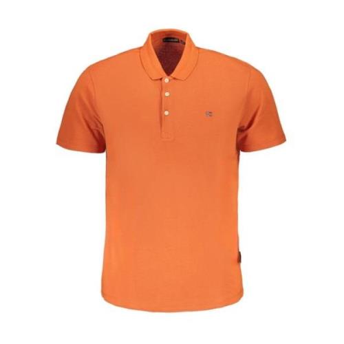 Oransje Brodert Poloskjorte