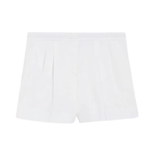 Hvite Bomullsstretch Shorts