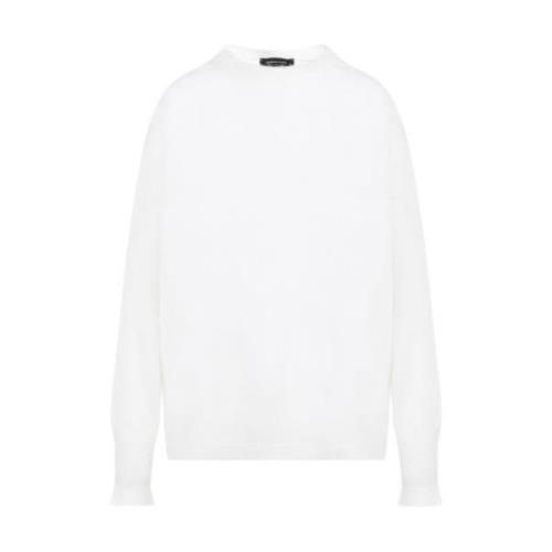 Hvit Mohair Pullover Sweater