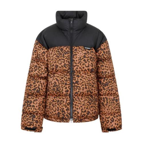 Leopard Pufferjakke Svart Aw23