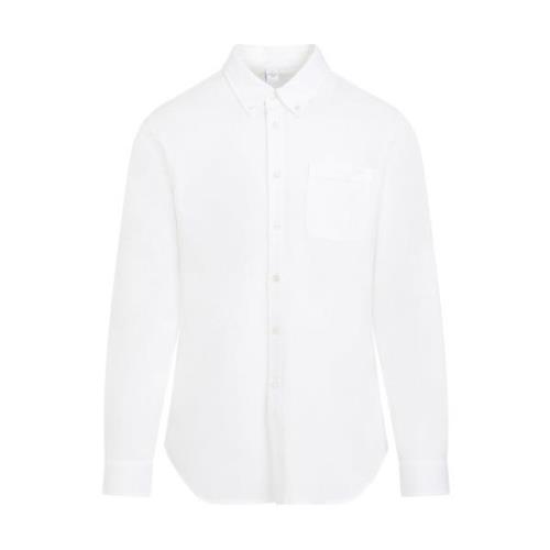 Hvit Bomullsskjorte Button-Down Krage