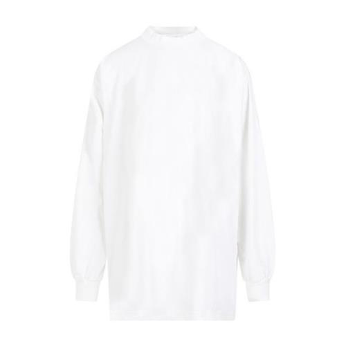 Hvit Bomull T-skjorte med Rosa Logo