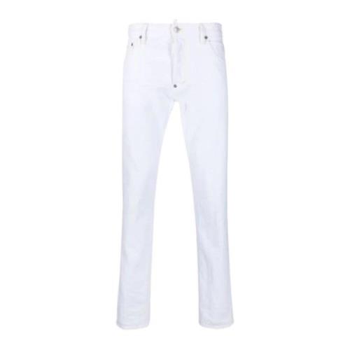 Slimme Hvite Jeans med Klassisk Design