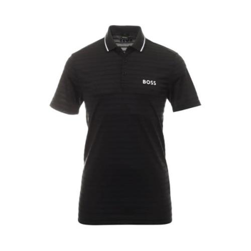 Slim Fit Striperstrikket Polo for Menn