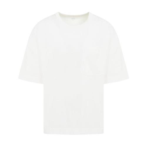 Hvit Bomull-Lin T-skjorte