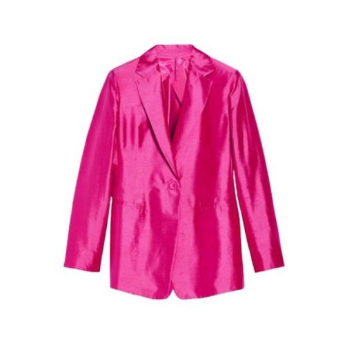 Silk Shantung Blazer Fuchsia