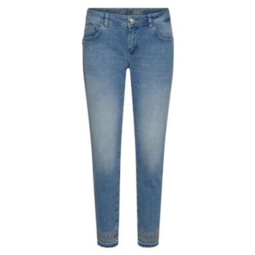 Diva Jeans med rå kant og søm- og lurexdetaljer - Blå